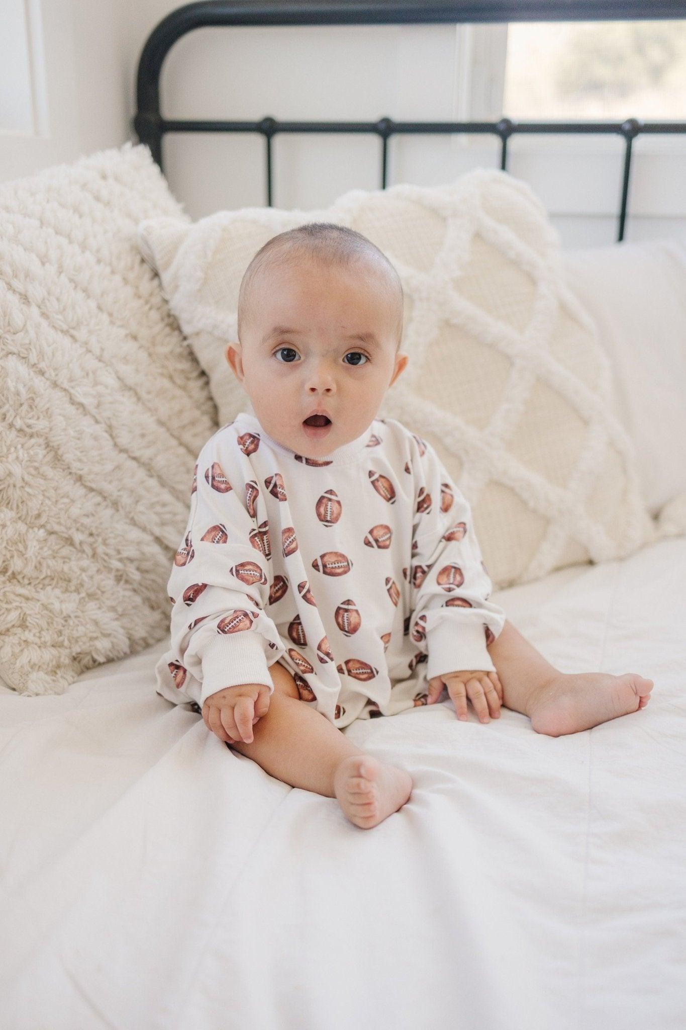 Football Print Bamboo Two-Piece Pajamas for Baby