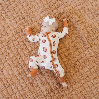 Football Print Bamboo Bubble Romper for Baby