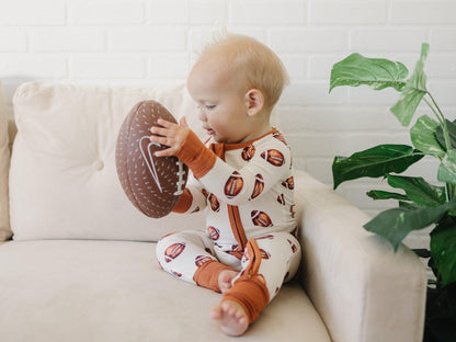 Football Print Bamboo Bubble Romper for Baby
