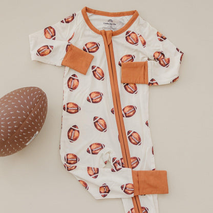Football Print Bamboo Bubble Romper for Baby