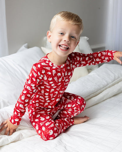 Football Print Bamboo Toddler Pajama Set