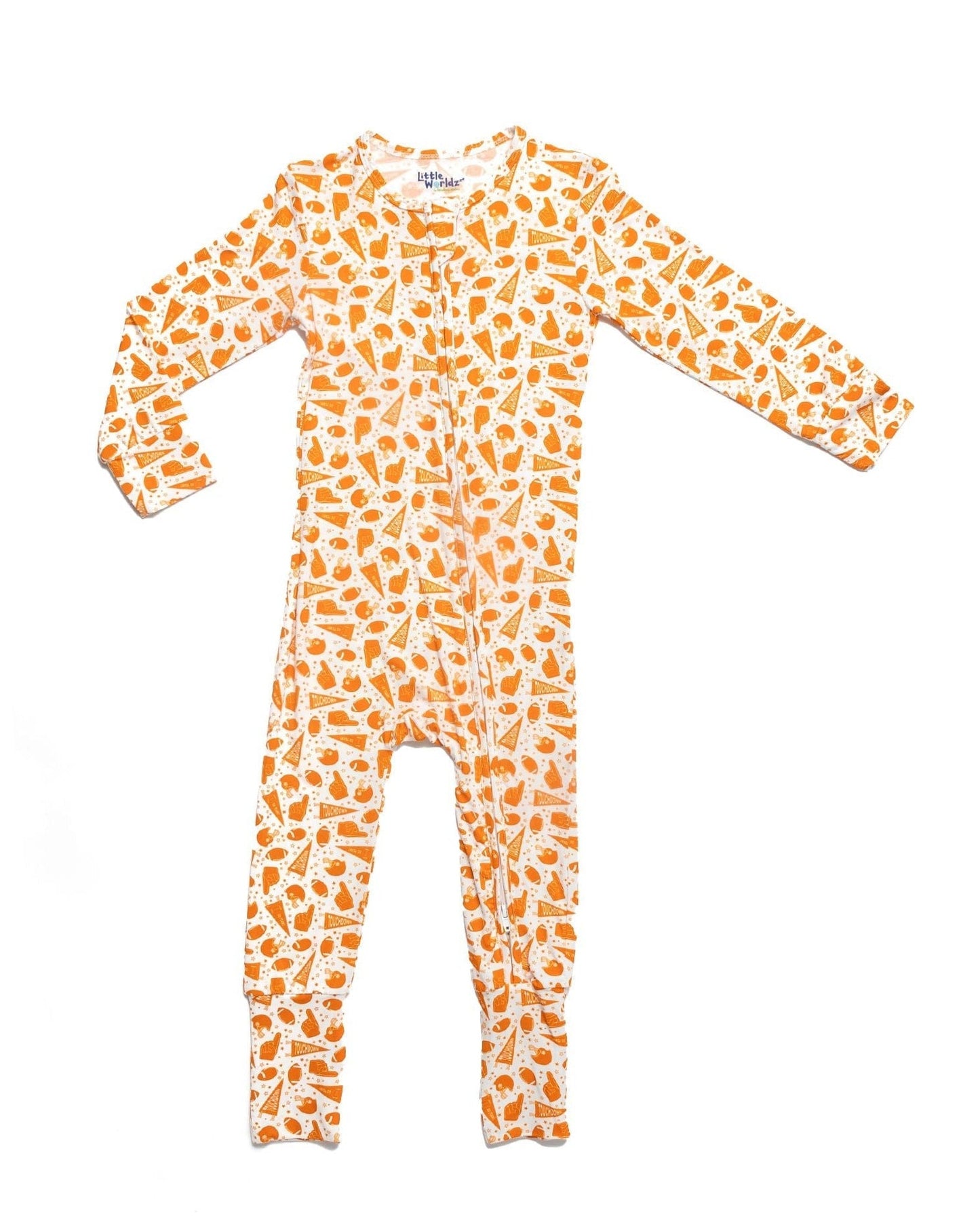 Orange Football Bamboo Pajamas for Baby