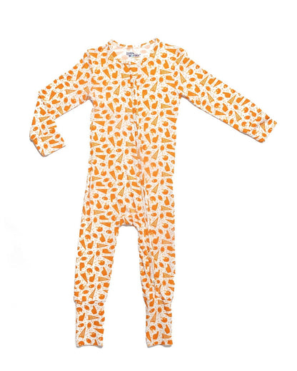 Orange Football Bamboo Pajamas for Baby