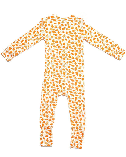 Orange Football Bamboo Pajamas for Baby
