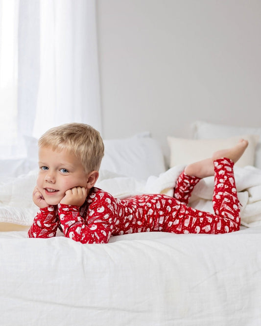 Football Print Bamboo Toddler Pajama Set