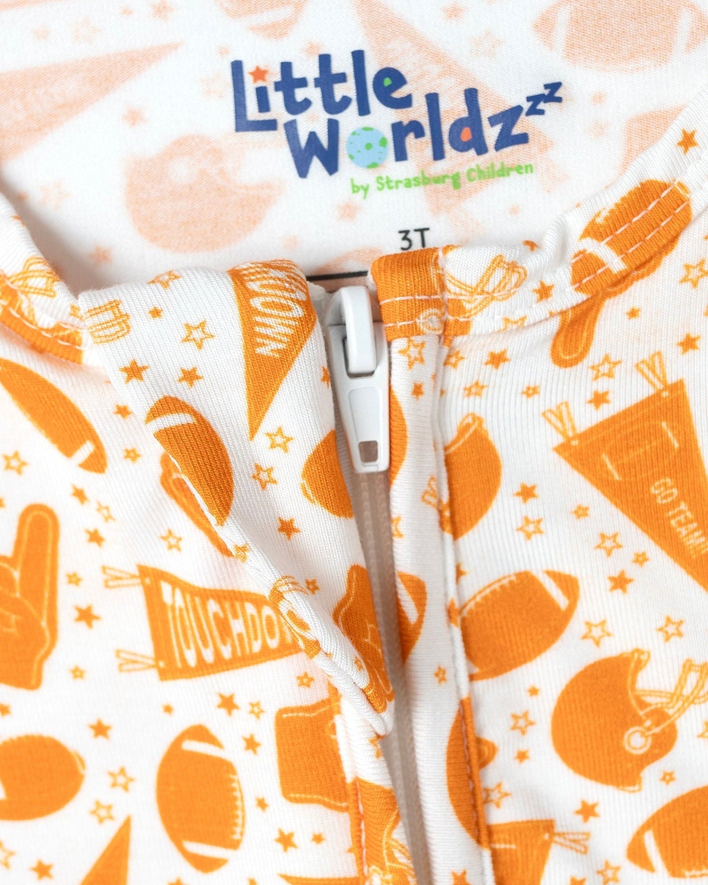 Orange Football Bamboo Pajamas for Baby