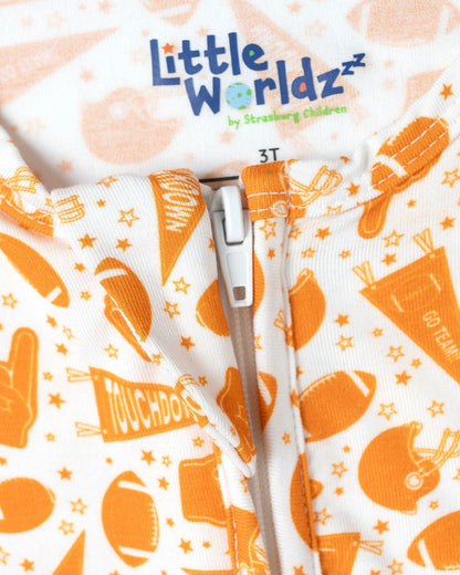 Orange Football Bamboo Pajamas for Baby