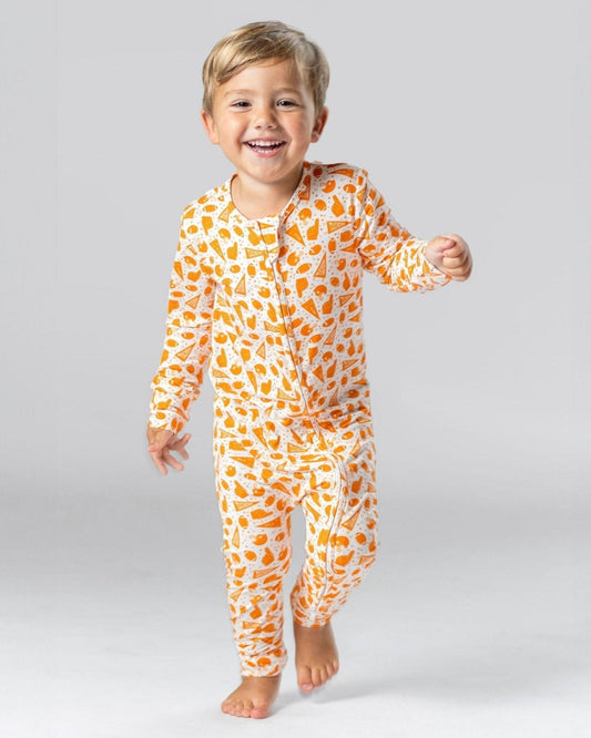 Orange Football Bamboo Pajamas for Baby
