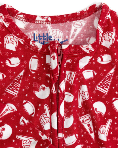 Football Print Bamboo Toddler Pajama Set