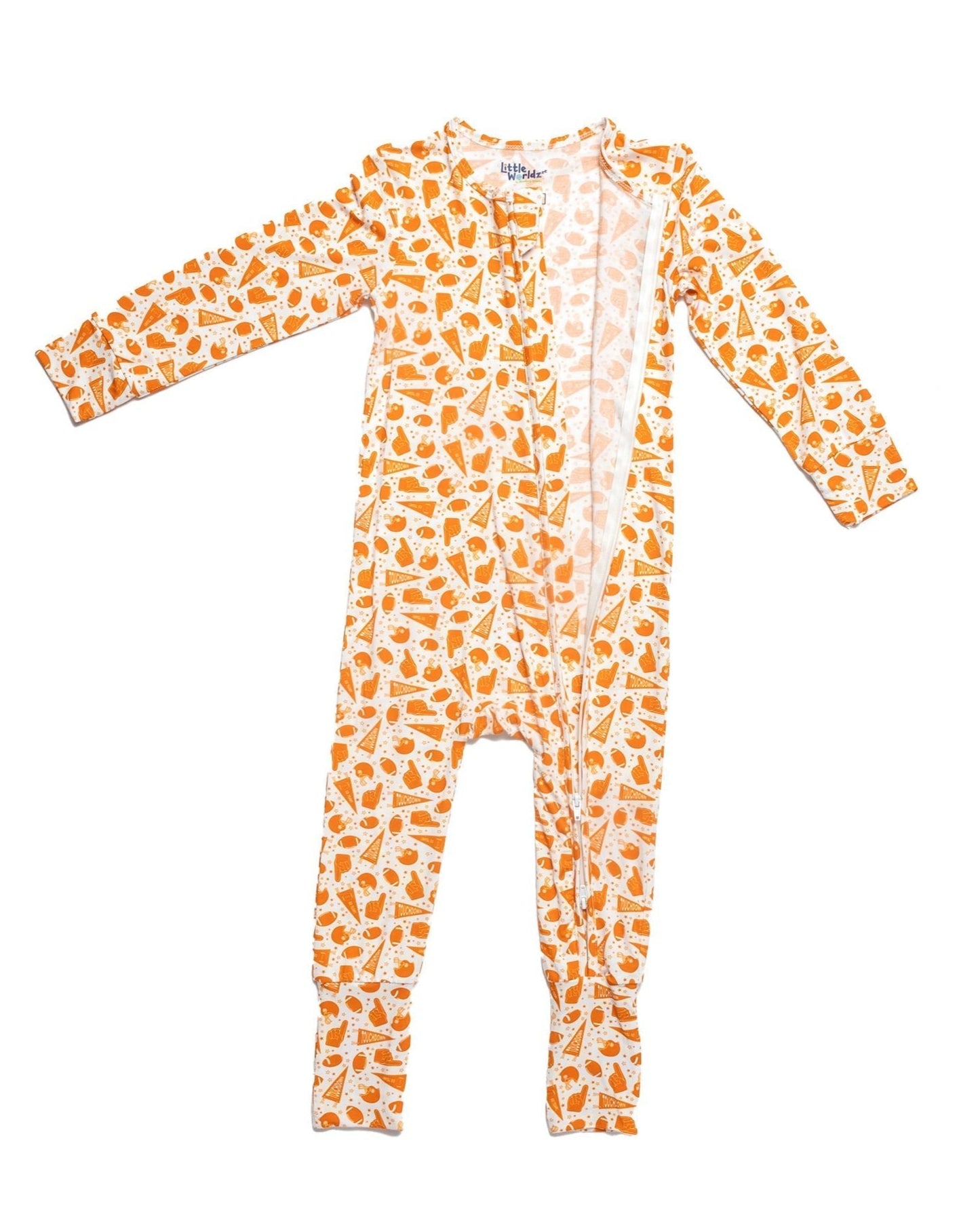 Orange Football Bamboo Pajamas for Baby