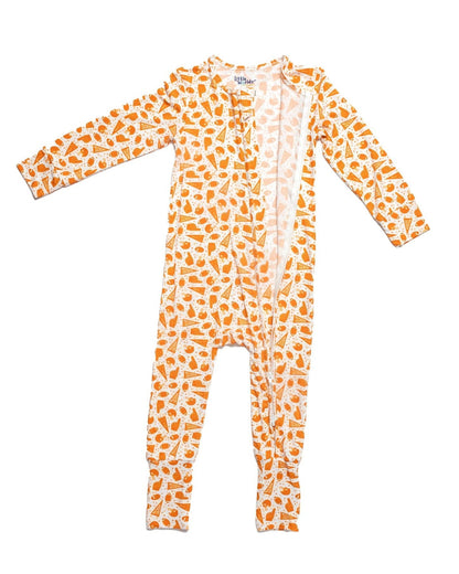 Orange Football Bamboo Pajamas for Baby