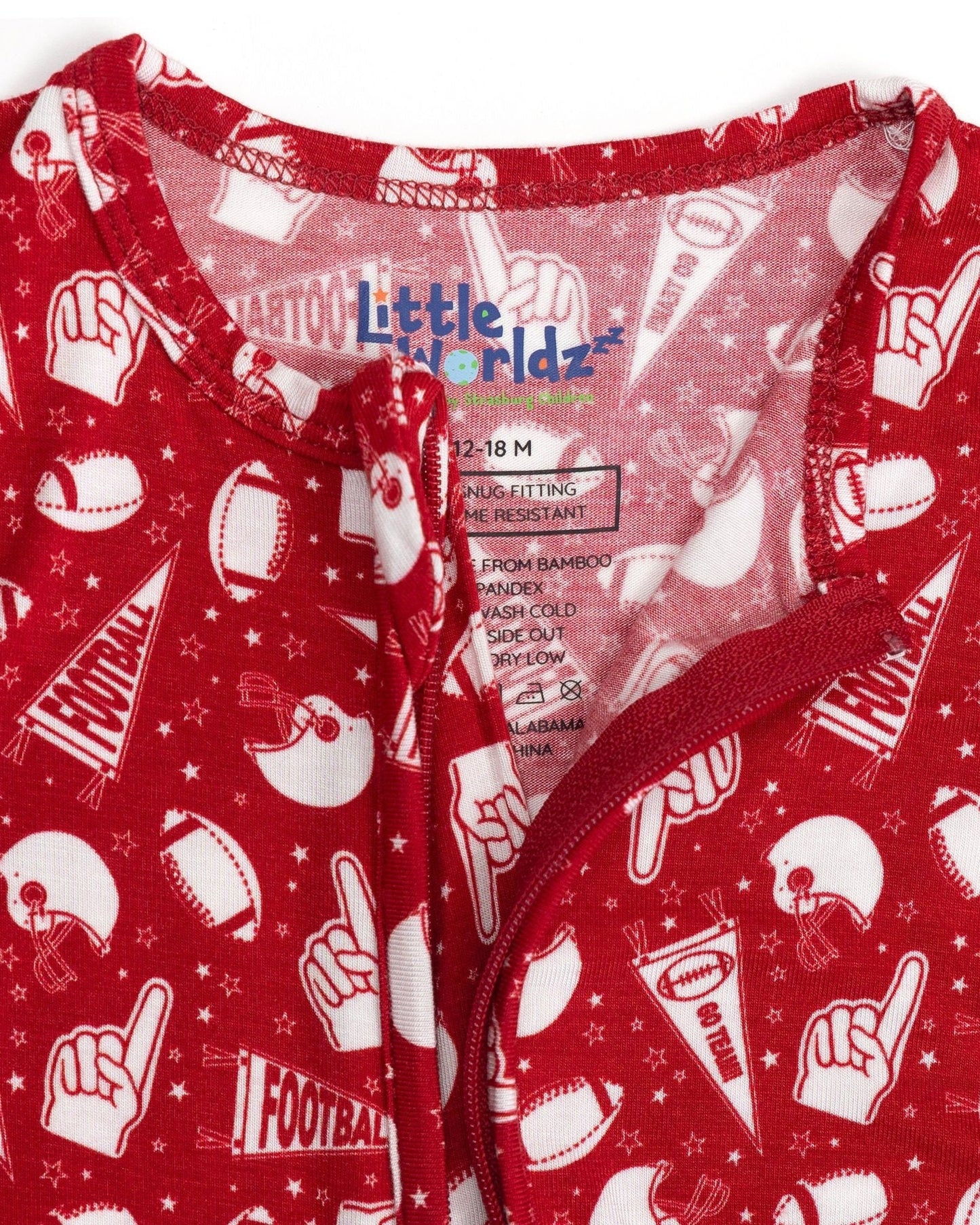 Football Print Bamboo Toddler Pajama Set