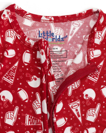 Football Print Bamboo Toddler Pajama Set