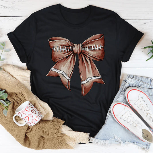 Football Vintage Bow Tee -- Girls Graphic Tee