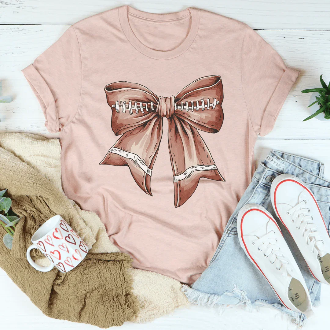 Football Vintage Bow Tee -- Girls Graphic Tee