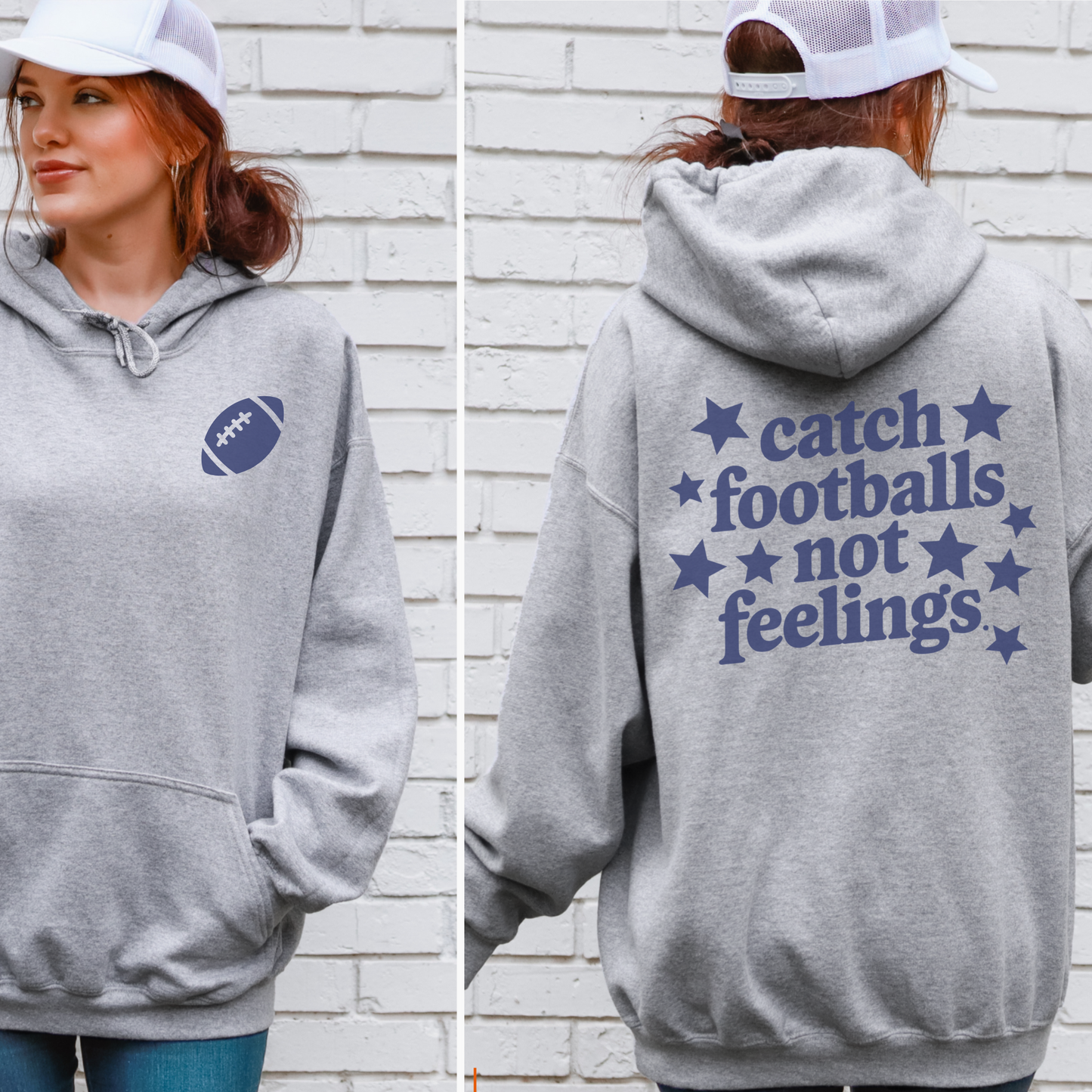 Catch Footballs -- Hooded Sweatshirt