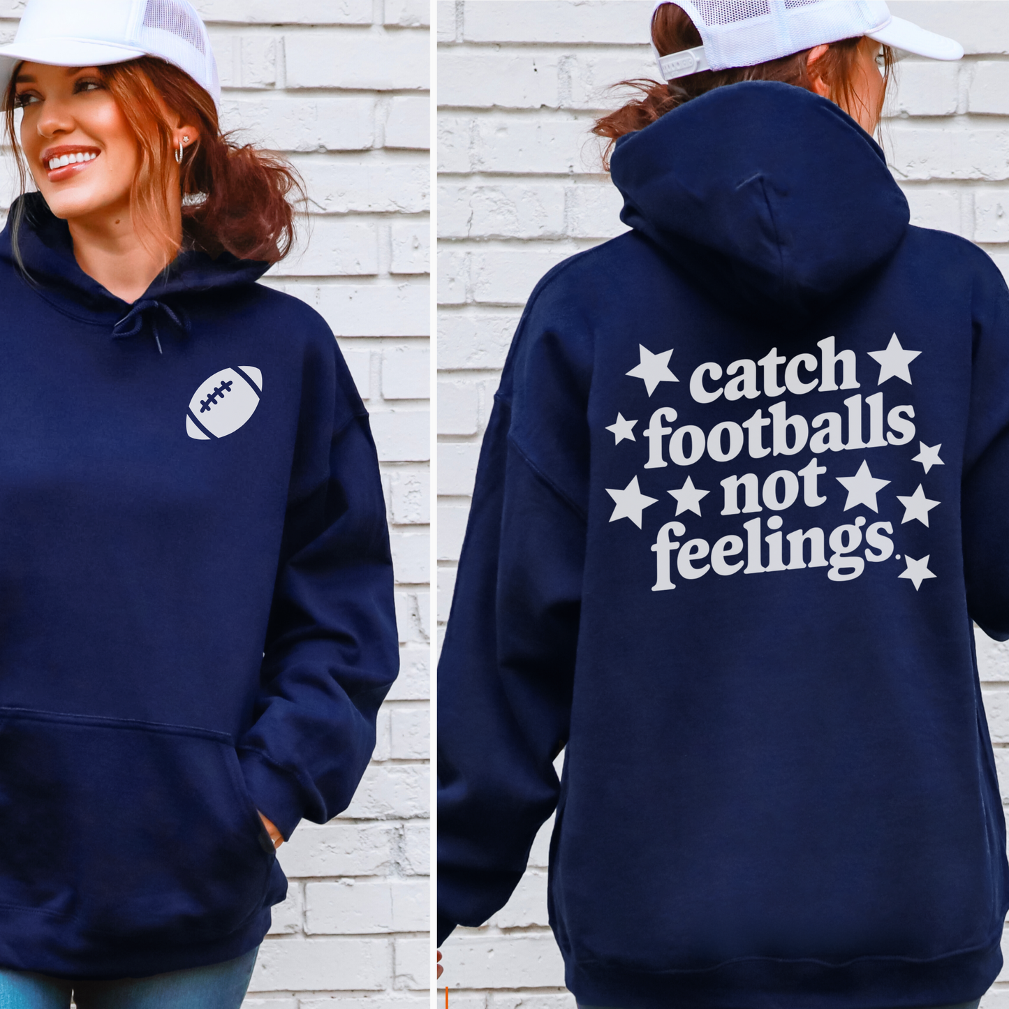 Catch Footballs -- Hooded Sweatshirt