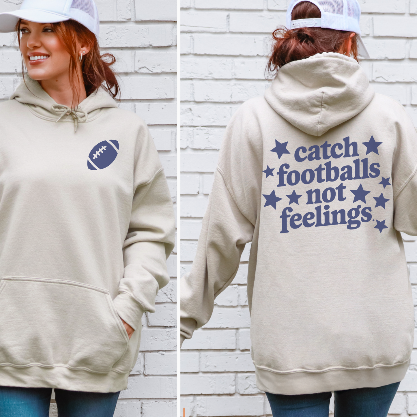 Catch Footballs -- Hooded Sweatshirt