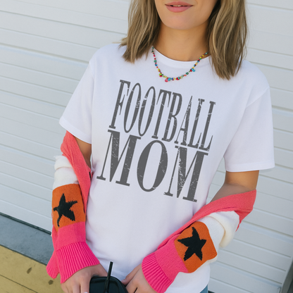 Distressed Football Mom -- Graphic Tee