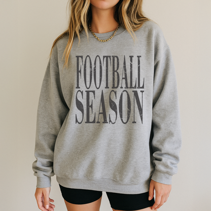 Distressed Football Season -- Crewneck Sweatshirt