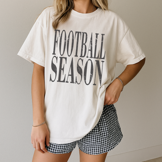 Distressed Football Season -- Graphic Tee