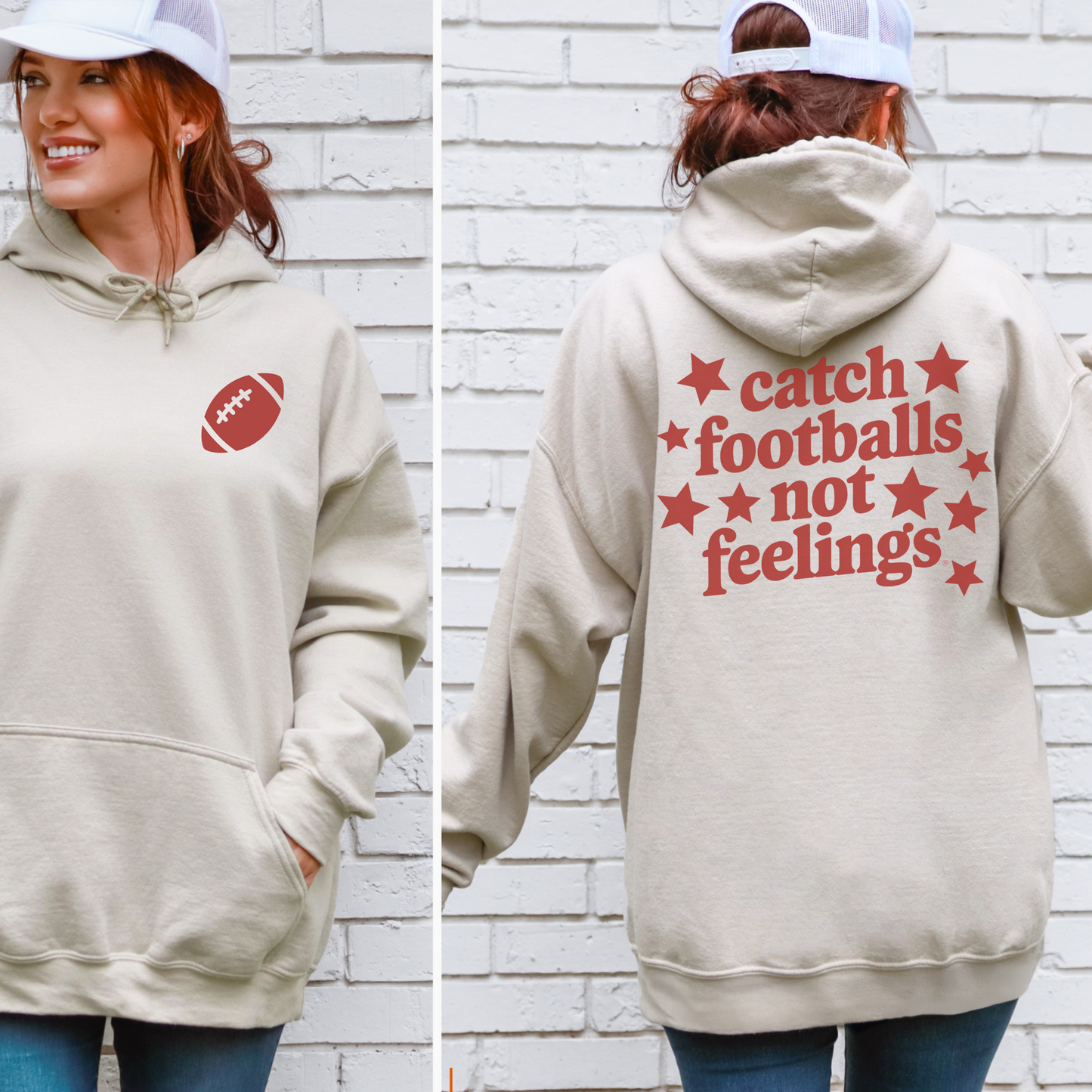 Catch Footballs -- Hooded Sweatshirt