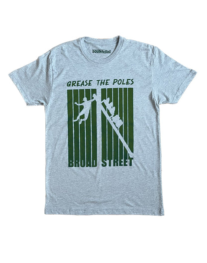 Grease The Poles — Eagles Fan Tee in Grey