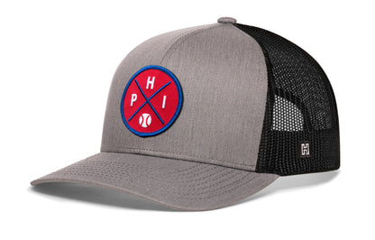PHI X Baseball Snapback — Philadelphia Trucker Hat