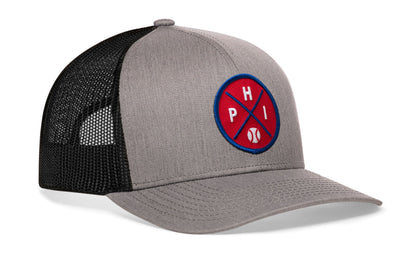 PHI X Baseball Snapback — Philadelphia Trucker Hat