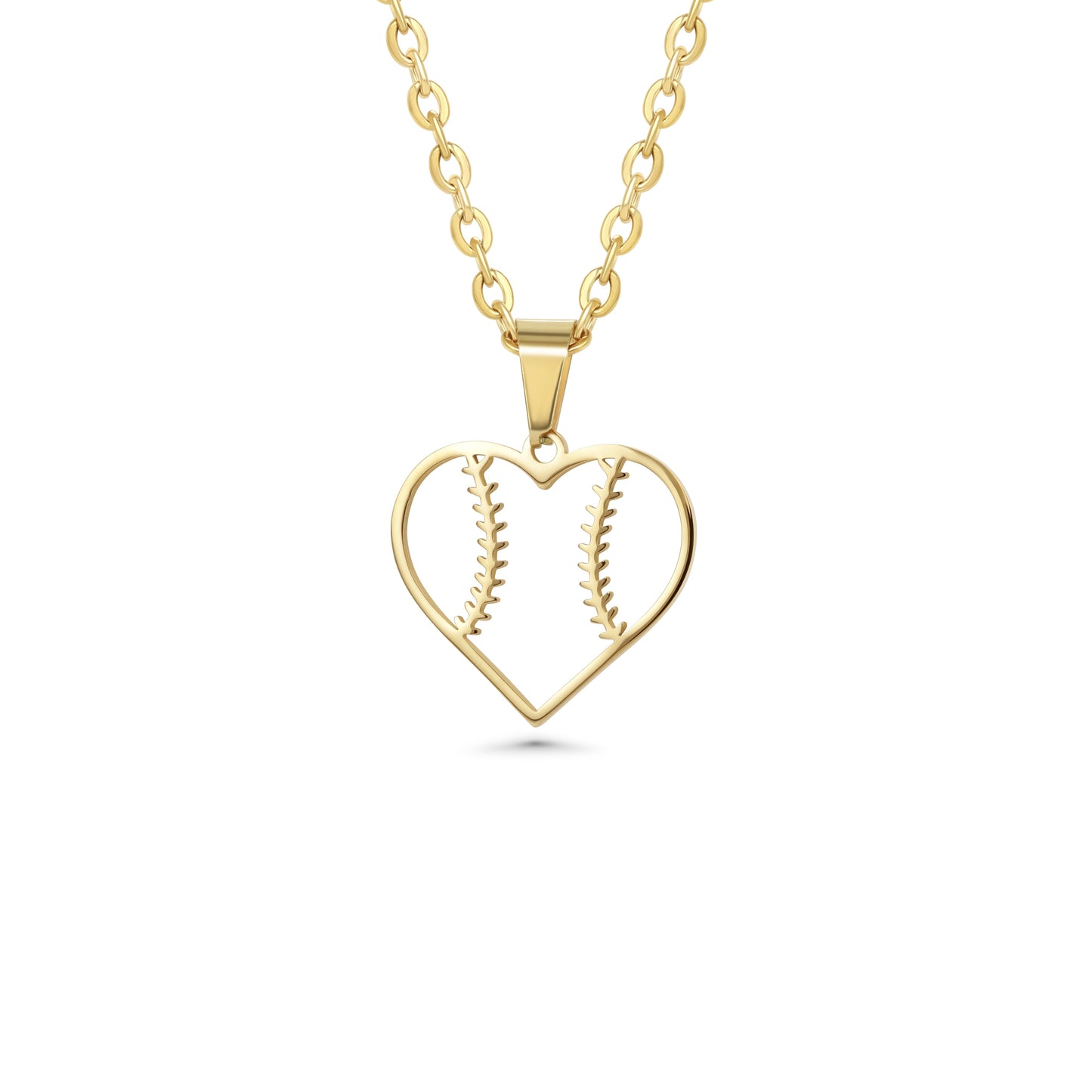 Heart Seams Softball Necklace
