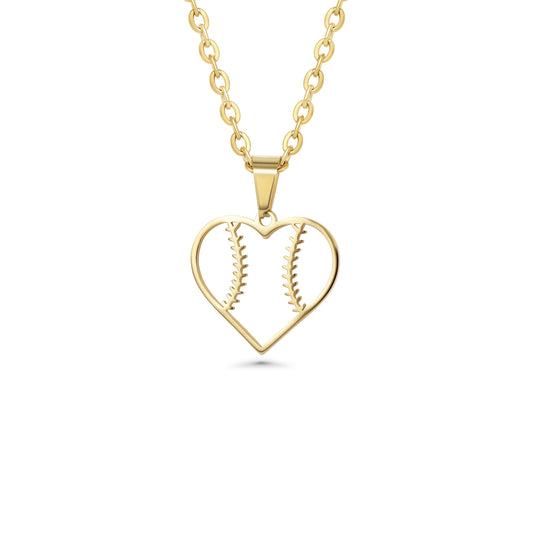 Heart Seams Softball Necklace