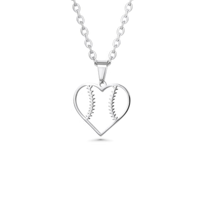 Heart Seams Softball Necklace
