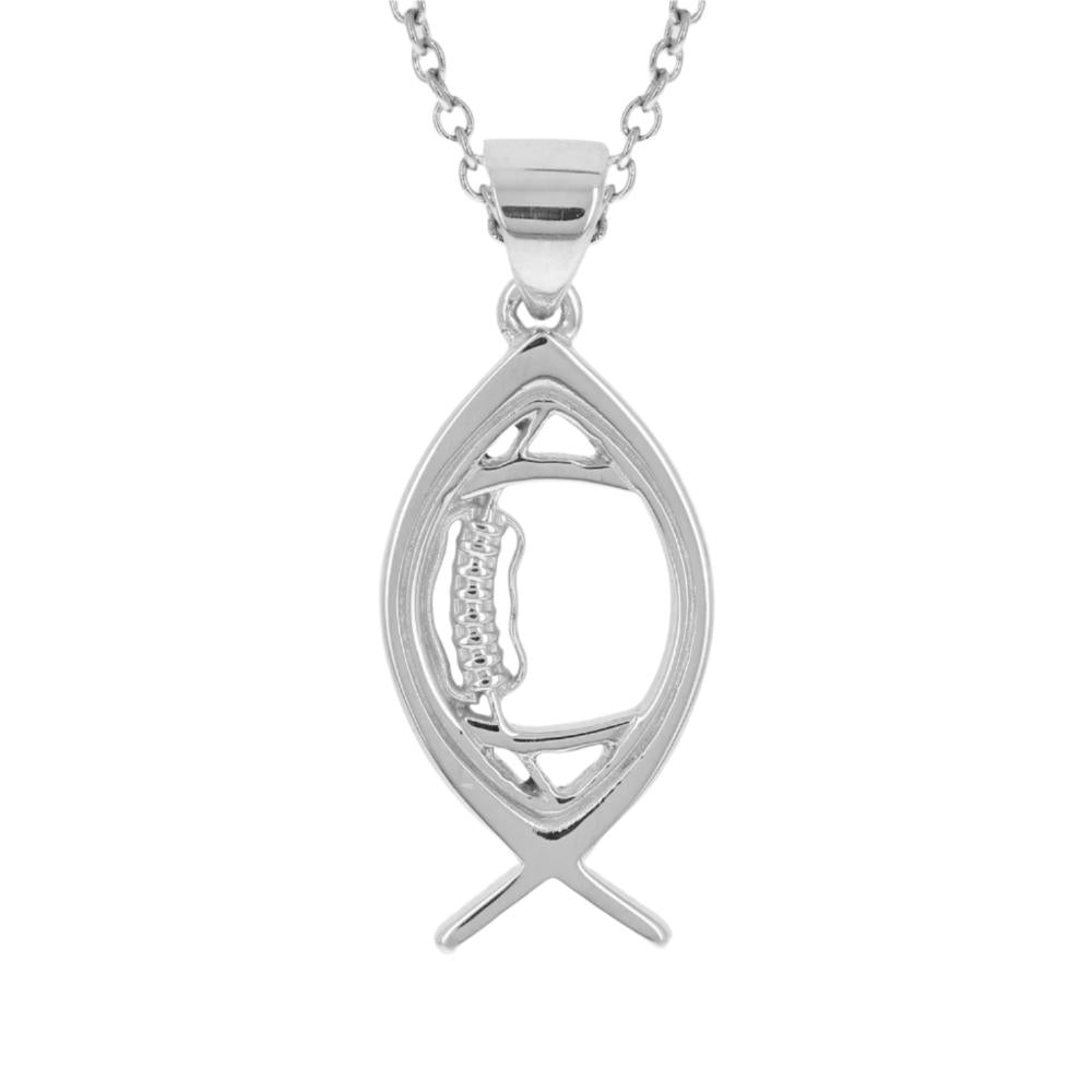 Christian Ichthys Football Necklace