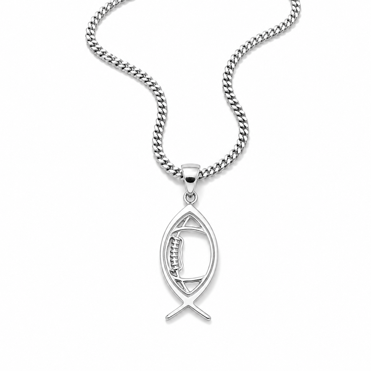 Christian Ichthys Football Necklace