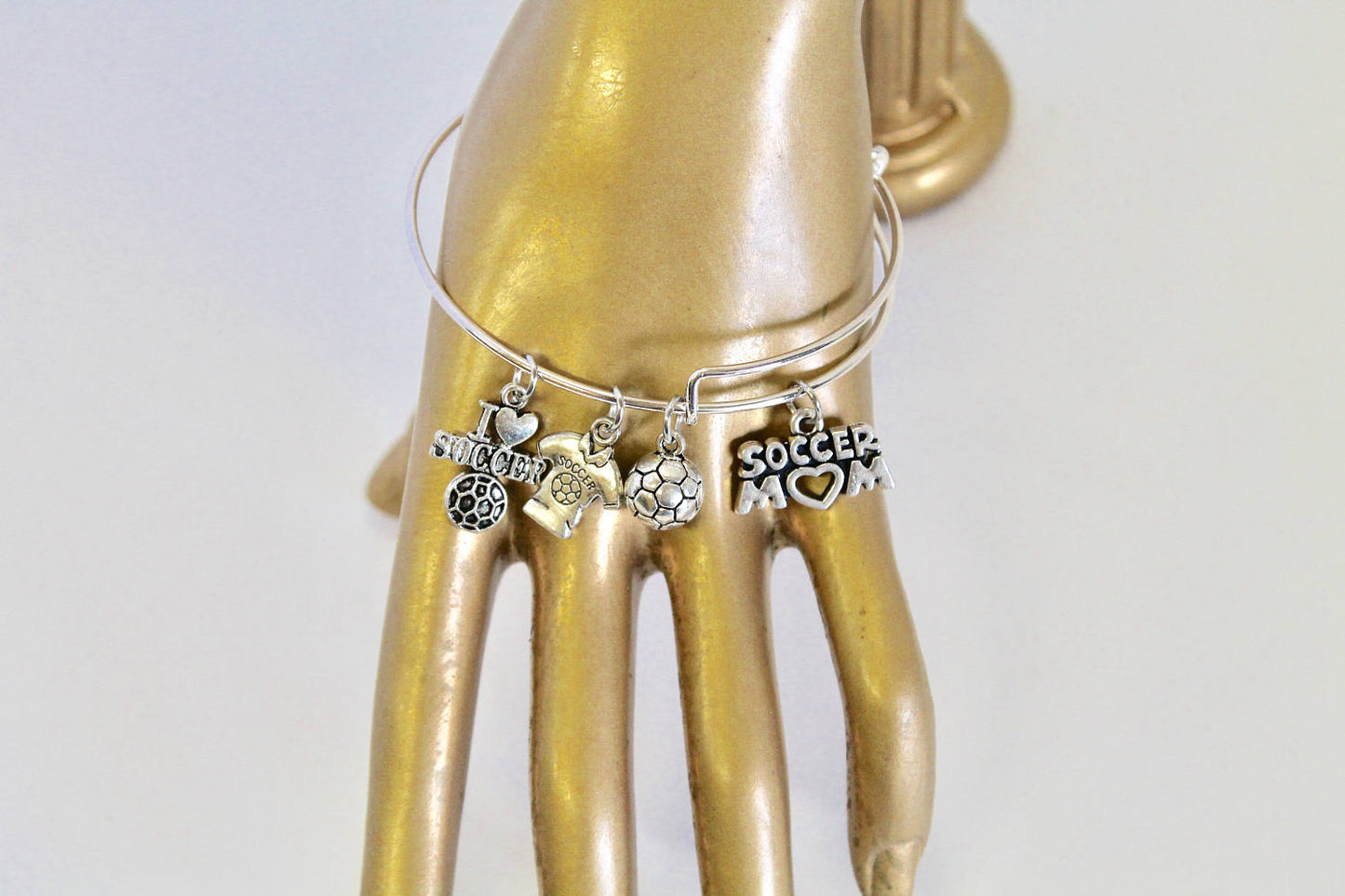 Soccer Mom Expanding Bangle Charm Bracelet