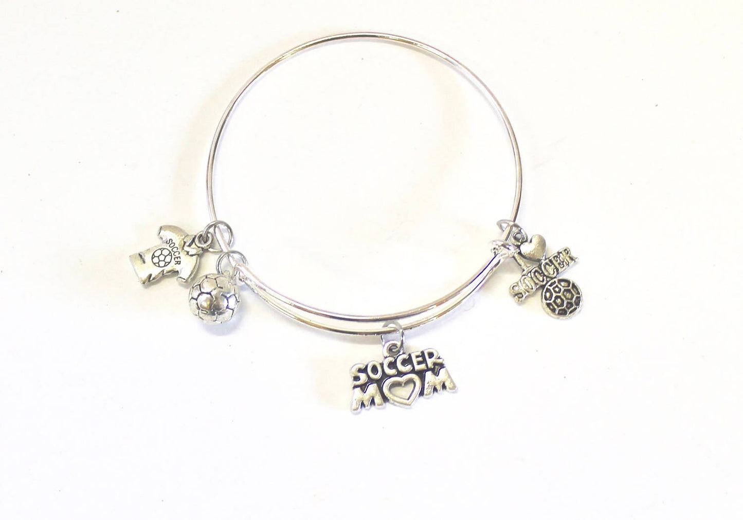 Soccer Mom Expanding Bangle Charm Bracelet