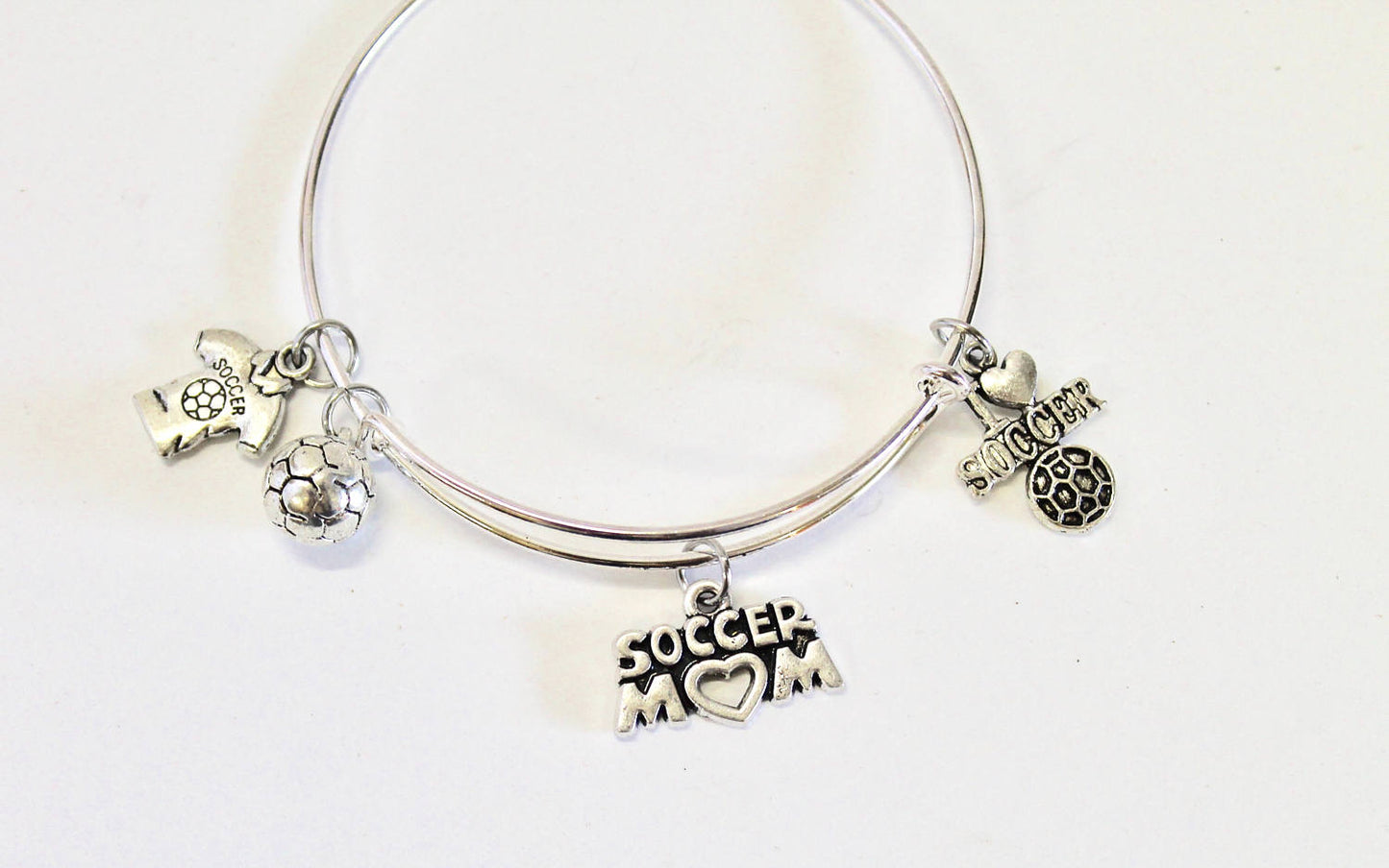 Soccer Mom Expanding Bangle Charm Bracelet
