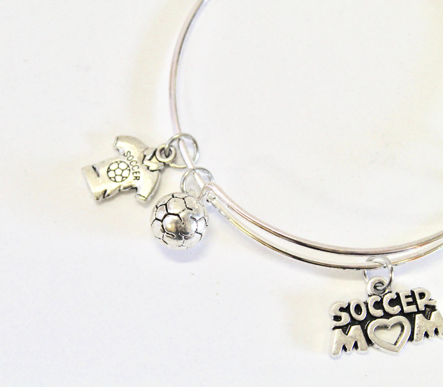 Soccer Mom Expanding Bangle Charm Bracelet