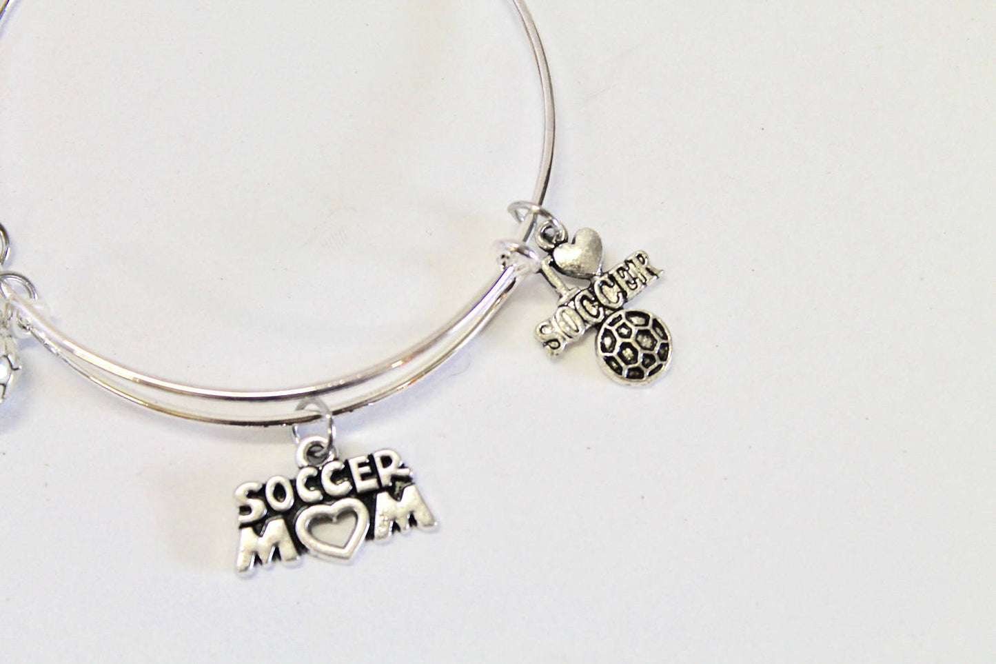 Soccer Mom Expanding Bangle Charm Bracelet