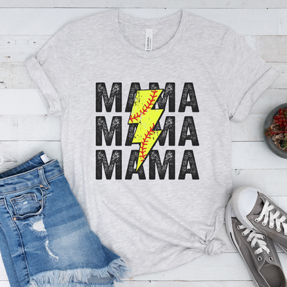 Mama Lightning Bolt Softball Tee