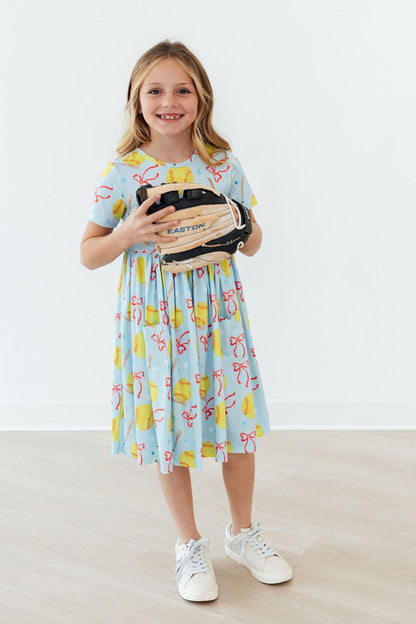 Softball Sweetie Short Sleeve Twirl Dress with Pocket