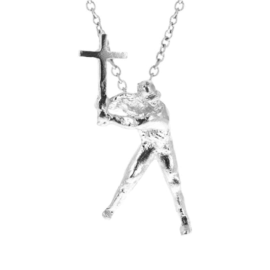 MVP Batter Baseball Cross Necklace