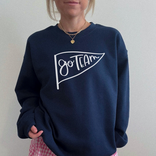 Go Team Pennant -- Gameday Spirit Crewneck Sweatshirt