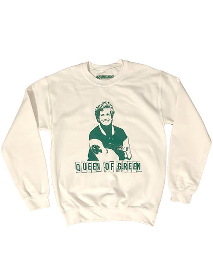 Queen of Green — Eagles Fan Sweatshirt in White