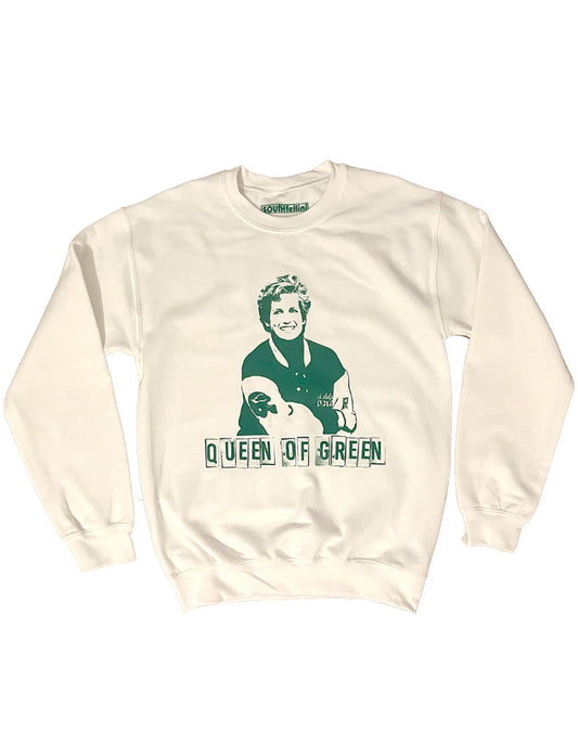 Queen of Green — Eagles Fan Sweatshirt in White