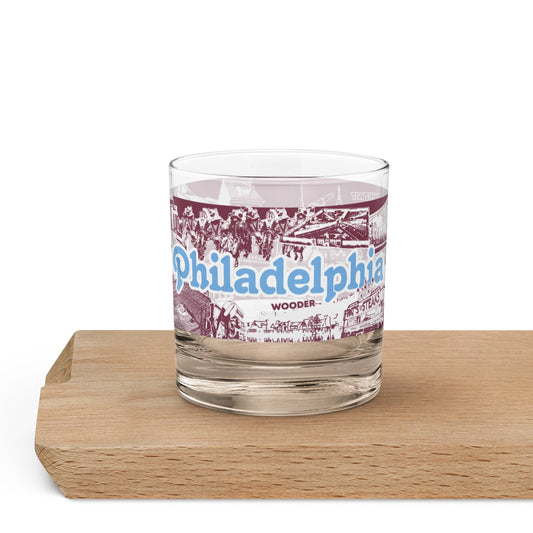 Philadelphia Baseball Rocks Glass