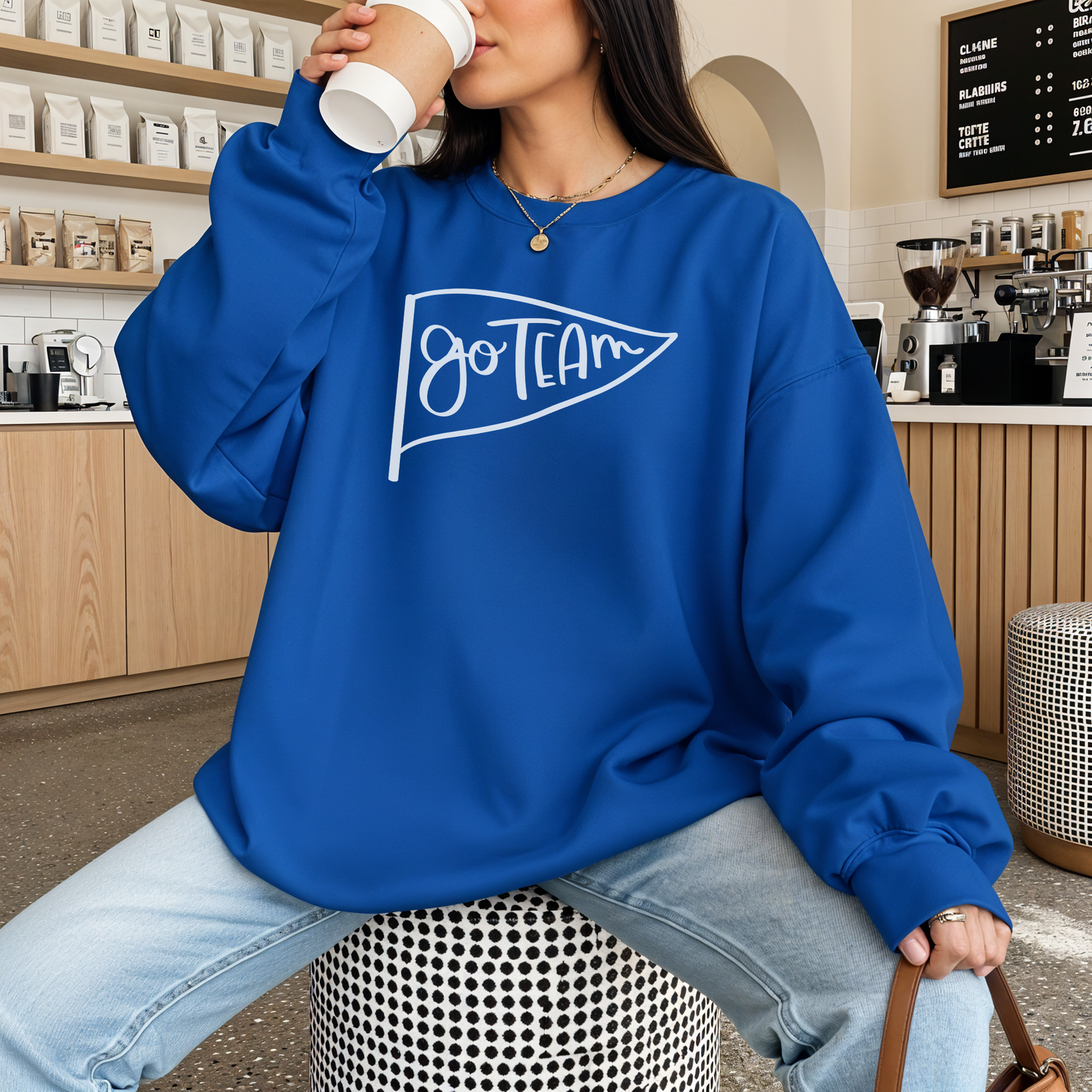 Go Team Pennant -- Gameday Spirit Crewneck Sweatshirt