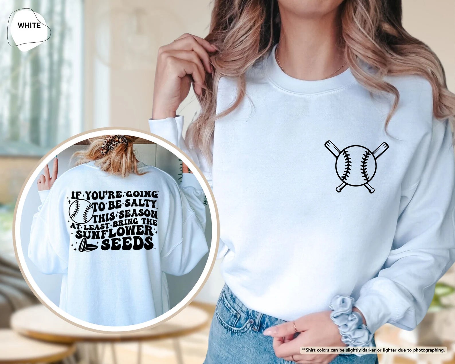 Salty Baseball Mom Sweatshirt - front view | Bleacher Babe