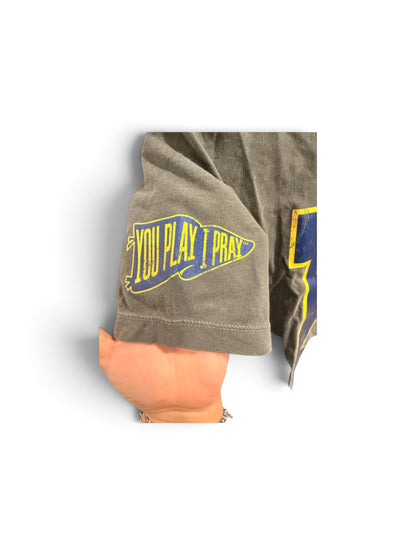 Florence NJ #1 Fan Football Tee, Navy and Yellow