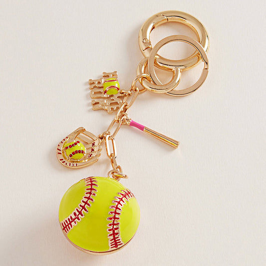 Softball Bag Charm and Keychain